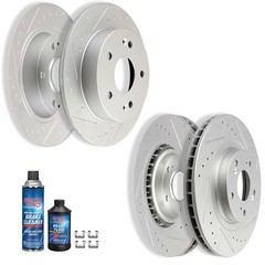 Front And Rear Drilled Slotted Brake Rotors Kit For Honda Civic Si 4WD 2WD 4×4