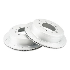 Pair Rear Drilled & Slotted Brake Rotors For Toyota Tundra Sequoia Lexus LX570