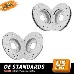 AWD Front & Rear Drilled Disc Brake Rotors for 2016 2017 2018 Mazda CX-3