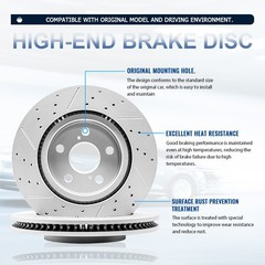 Front Drilled Rotors + Brake Pads for Toyota Sienna Highlander Lexus RX350 NX300