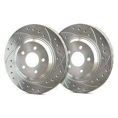 For Kia Spectra 00-04 Drilled & Slotted 1-Piece Front Brake Rotors