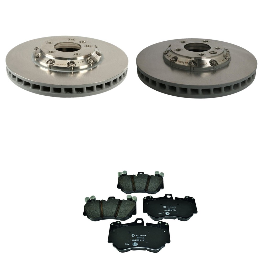 SHW Front 380mm Rotors Hella Low-Met Disc Brake Pad Kit For Cayenne Turbo S