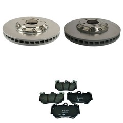 SHW Front 380mm Rotors Hella Low-Met Disc Brake Pad Kit For Cayenne Turbo S