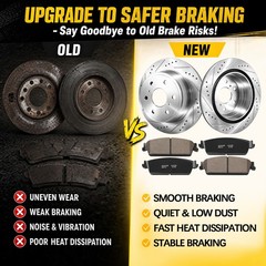 Rear Rotors Brake Pads for Cadillac Escalade Esv 2007 – 2014 Ext 2007 – 2013 ALL