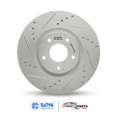 PAIR OF FRONT BRAKE ROTOR VENTED & GEOMET COATED D&S 308 mm FOR MURANO 2009-2023