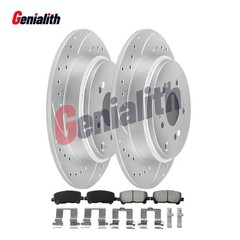 Drilled Rotors Ceramic Brake Pads Rear Kit for Honda Pilot Odyssey Acura MDX ZDX
