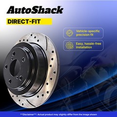 Front Drilled Slotted Brake Rotors Black Pair 2 for Mitsubishi Galant Eclipse V6