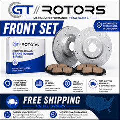 [FRONT SET] Brake Rotors & Brake Pads for Honda Civic 2016 – 2021 EX LX Sport