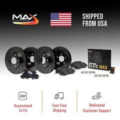 Front & Rear Drilled Slotted Rotors + Pads for 2014-2018 Mazda 3 Sport Mexico
