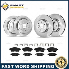 Front Rear Rotors + Ceramic Brake Pads for 2010-2013 2014 2015 2016 Cadillac SRX