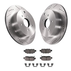 Rear Drilled Slotted Brake Rotors Ceramic Pads for Infiniti FX35 FX45 2003-2012