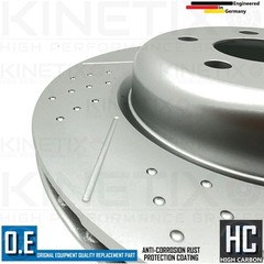 FOR BMW X4 G02 M40i xDrive KINETIX DIMPLED GROOVED REAR BRAKE DISCS PAIR 345mm