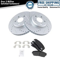 Front Performance Drilled & Slotted Brake Rotor & Posi Metallic Pad Set