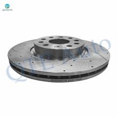 4PC 312mm Front Drilled Brake Disc Rotors-Wheel Hub For 2010-2014 Volkswagen GTI