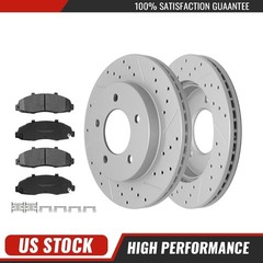 Front Brake Disc Rotors Ceramic Pads Kit for Ford F-150 4WD 1997 1998 1999-2003