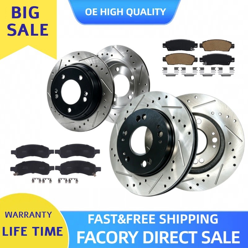 Front Rear Rotors Brake Pads for 2007 Chevy Traverse Acadia Buick Enclave