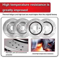 Front & Rear Drilled Rotors Brake Pads for Chevy GMC Silverado Sierra 1500 Tahoe