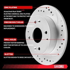 Rear Brake Rotors Ceramic Pads for Dodge Grand Caravan Journey Town Country