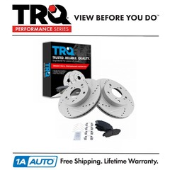 TRQ Front Ceramic Brake Pad & Performance Rotor Kit for 12-15 Honda Civic