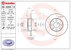 Brembo 08.4250.14 Brake Disc for Bedford, Opel, Vauxhall