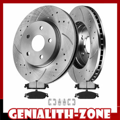 For Chevy Malibu Alero Pontiac Grand Am Front Brake Rotors + Ceramic Pads