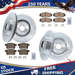 11.81″Front 11.10″Rear Drilled Disc Rotors Brake Pads for 2009-2011 Honda Accord
