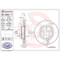 Brembo Prime Line UV Coated Vented Brake Disc Pair – 09.C652.11 Fits Mazda