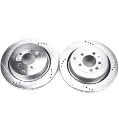 Disc Brake Rotor Set-Rear Drilled, Slotted and Zinc Plated Brake Rotor Pair