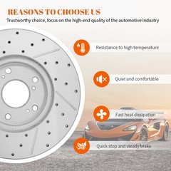 For 2016-2018 Mazda CX-3 FWD 11.02inch Front 11.06inch Rear Drilled Brake Rotors