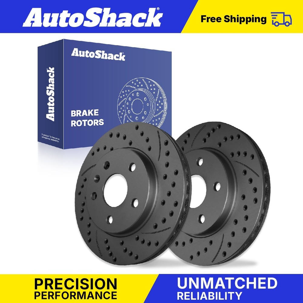 Front Drilled Slotted Brake Rotors Pair for Chevrolet, Malibu 2013-2015