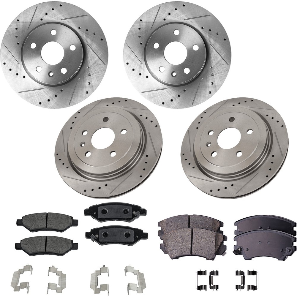 Front & Rear Brake Disc Rotors and Pads Kit For Chevrolet Camaro 2010 2011-2015